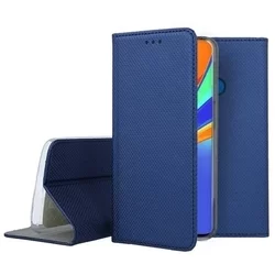 Telefontok Xiaomi Redmi Note 11S - kék mágneses átlátszó szilikon keretes könyvtok-1