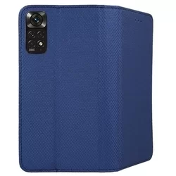 Telefontok Xiaomi Redmi Note 11S - kék mágneses átlátszó szilikon keretes könyvtok-3