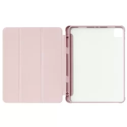 Tablettok iPad Pro 11 (2020) - pink smart case, átlátszó hátlappal, ceruza tartóval-2
