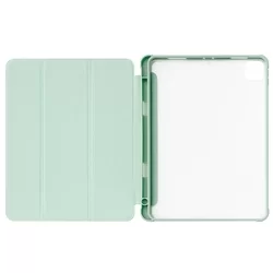 Tablettok iPad Pro 11 (2018) - zöld smart case, átlátszó hátlappal, ceruza tartóval-2
