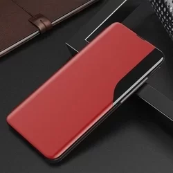 Telefontok Samsung Galaxy A71 - Eco View bőrhatású piros mágneses könyvtok-1