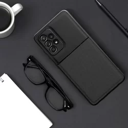 Samsung Galaxy A13 (A135F / A137F) Telefontok - Elegance fekete műanyag hátlap tok szilikon kerettel-2