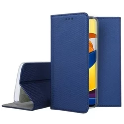 Telefontok Xiaomi Poco M4 Pro 5G - kék mágneses szilikon keretes könyvtok-3