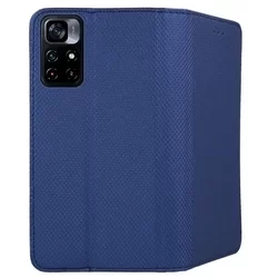 Telefontok Xiaomi Poco M4 Pro 5G - kék mágneses szilikon keretes könyvtok-2