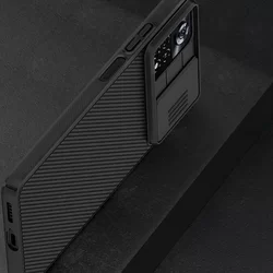 Telefontok XIAOMI POCO X4 PRO 5G - Nillkin csúsztatható kameravédős fekete hátlap tok-2