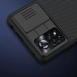 Telefontok XIAOMI POCO X4 PRO 5G - Nillkin csúsztatható kameravédős fekete hátlap tok-3