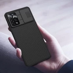 Telefontok XIAOMI POCO X4 PRO 5G - Nillkin csúsztatható kameravédős fekete hátlap tok-7
