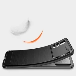 Telefontok Xiaomi Poco X4 Pro 5G - Tech Protect Carbon Fiber fekete szilikon tok-2
