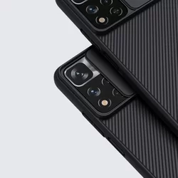 Telefontok Xiaomi Redmi Note 11 Pro+ Plus 5G - Nillkin csúsztatható kameravédős fekete hátlap tok-2