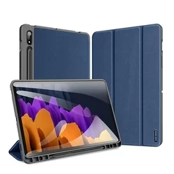 Tablettok Samsung Galaxy Tab S7 11.0 coll (SM-T870, SM-T875) - DUX DUCIS DOMO kék smart case ceruza tartóval-1