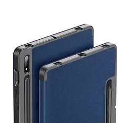 Tablettok Samsung Galaxy Tab S7 11.0 coll (SM-T870, SM-T875) - DUX DUCIS DOMO kék smart case ceruza tartóval-2