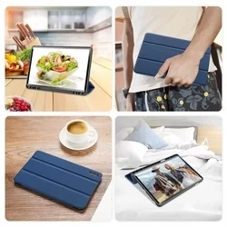 Tablettok Samsung Galaxy Tab S7 11.0 coll (SM-T870, SM-T875) - DUX DUCIS DOMO kék smart case ceruza tartóval-4