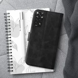 Telefontok Xiaomi Redmi Note 11 - Forcell Tender fekete ráhajtófüles könyvtok-4