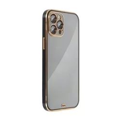 Telefontok Samsung Galaxy A33 5G - Forcell Lux - átlátszó szilikon hátlap tok arany/fekete kerettel-1