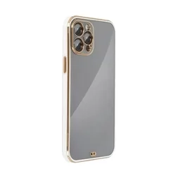 Telefontok Samsung Galaxy A33 5G - Forcell Lux - átlátszó szilikon hátlap tok arany/fehér kerettel-1