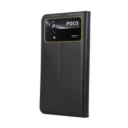 Telefontok Xiaomi Poco X4 Pro 5G - Smart Magnetic fekete szilikon keretes mágneses könyvtok-3