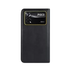 Telefontok Xiaomi Poco X4 Pro 5G - Smart Magnetic fekete szilikon keretes mágneses könyvtok-1