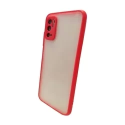 Telefontok Xiaomi Redmi Note 10 5G / Xiaomi Poco M3 Pro 5G - Milky áttetsző szilikon hátlap tok, piros kerettel-1