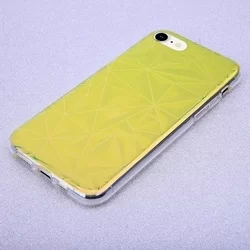 Telefontok iPhone SE (2020) - Neo sárga, mintás műanyag hátlap tok, szilikon kerettel-1