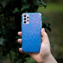 Telefontok Samsung Galaxy A52 / A52 5G / A52s 5G - Neo kék , mintás műanyag hátlap tok, szilikon kerettel-2