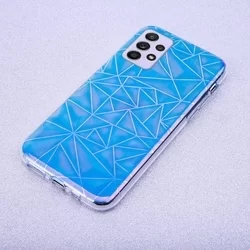 Telefontok Samsung Galaxy A52 / A52 5G / A52s 5G - Neo kék , mintás műanyag hátlap tok, szilikon kerettel-1