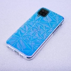 Telefontok Samsung Galaxy M12 - Neo kék, mintás műanyag hátlap tok, szilikon kerettel-1