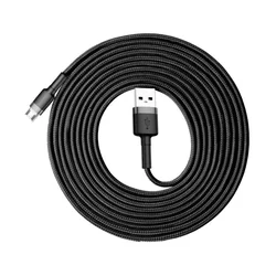BASEUS Cafule - USB / MicroUSB fekete szövet adatkábel 2,4A, 3m -1