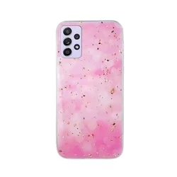 Telefontok Samsung Galaxy A53 5G - Gold Glam pink - mintás műanyag hátlap tok, szilikon kerettel-1
