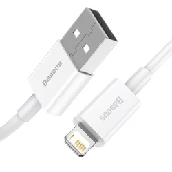 Kábel: Baseus CALYS-02 - USB / Lightning fehér kábel, 2,4A 25 cm-1
