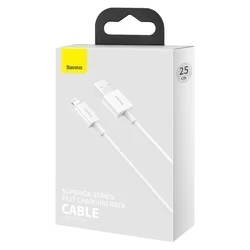 Kábel: Baseus CALYS-02 - USB / Lightning fehér kábel, 2,4A 25 cm-6