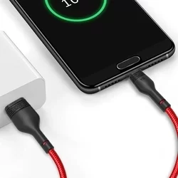 Kábel: XO NB55 - USB / MicroUSB piros szövetkábel 1m, 5A-3