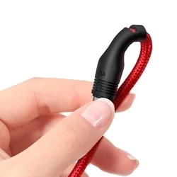 Kábel: XO NB55 - USB / MicroUSB piros szövetkábel 1m, 5A-2