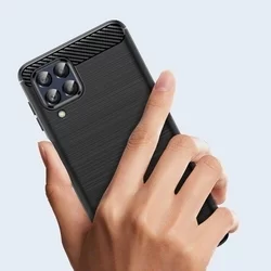 Telefontok Samsung Galaxy M53 5G - Tech-Protect Carbon fekete szilikon hátlap tok-2