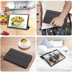 Tablettok Samsung Galaxy Tab S7 FE (SM-T730, SM-T733, SM-T736B) - DUX DUCIS DOMO fekete smart case ceruza tartóval-2