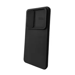Telefontok Samsung Galaxy A53 5G - Slider csúsztatható kameravédős fekete szilikon hátlap tok-2