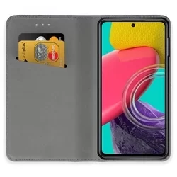 Samsung Galaxy M23 5G Telefontok - fekete mágneses szilikon keretes könyvtok-2
