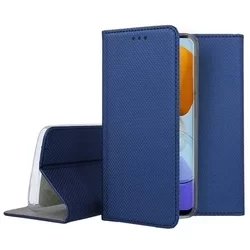 Telefontok Samsung Galaxy M23 5G - kék mágneses szilikon keretes könyvtok -3