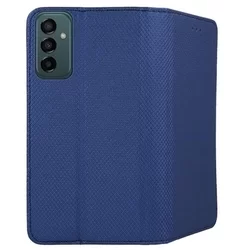 Telefontok Samsung Galaxy M23 5G - kék mágneses szilikon keretes könyvtok -2