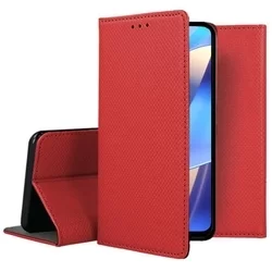 Telefontok Oppo A54s - piros mágneses szilikon keretes könyvtok-3