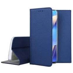 Telefontok Oppo A16s - kék mágneses szilikon keretes könyvtok-3