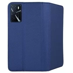 Telefontok Oppo A16s - kék mágneses szilikon keretes könyvtok-2