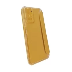 Telefontok Xiaomi Redmi Note 11 - Slim BookCover sárga könyvtok, átlátszó ütésálló szilikon kerettel-2