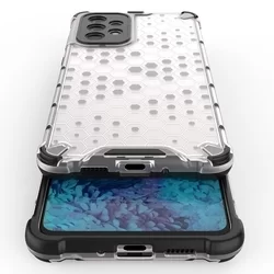 Telefontok Samsung Galaxy A73 5G - Hexagon mintás ütésálló áttetsző műanyag tok, szilikon peremmel-5
