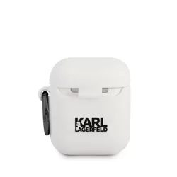 Airpods 1/2 tartó: Karl Lagerfeld Choupette - fehér szilikon tok-1
