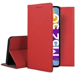 Telefontok Samsung Galaxy M52 5G - piros mágneses szilikon keretes könyvtok-3