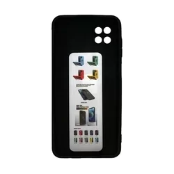 Telefontok Samsung Galaxy A22 5G - fekete szilikon hátlap tok, karra, vállra, derékra helyezhető pántokkal-1