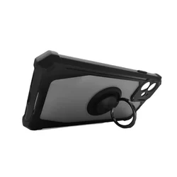 Telefontok iPhone 11 - Grip Defender - fekete szilikon keretes gyűrűs, kitámasztható, ütésálló áttetsző műanyag tok-2