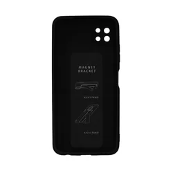 Telefontok Samsung Galaxy A22 5G - Wozinsky Kickstand fekete kitámasztható szilikon hátlap tok-1