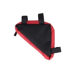 Biciklis tartó: Forever FB-100 - Univerzális, cseppálló biciklivázra szerelhető, fekete/piros telefon tartó táska-1