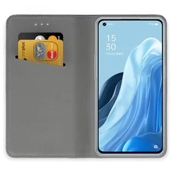 Oppo A96 Telefontok - piros mágneses szilikon keretes könyvtok-1